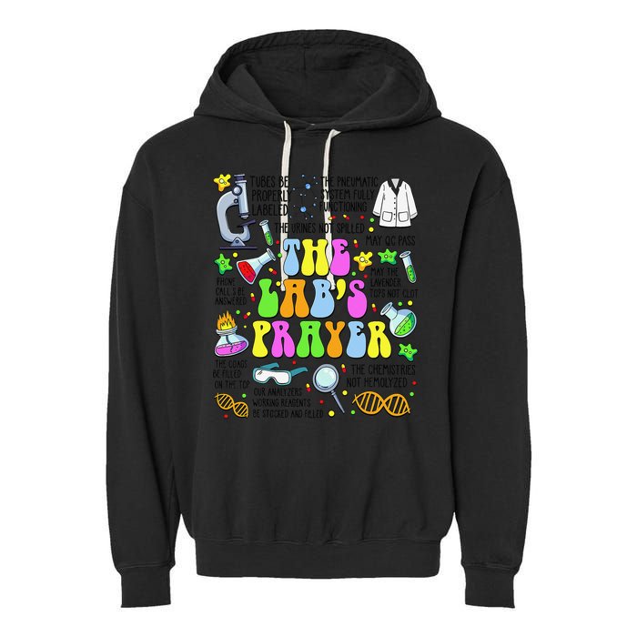 The Labs Prayer Lab Week 2025 Laboratory MLS MLT Scientist Gift Garment-Dyed Fleece Hoodie