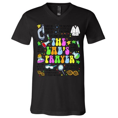 The Labs Prayer Lab Week 2025 Laboratory MLS MLT Scientist Gift V-Neck T-Shirt