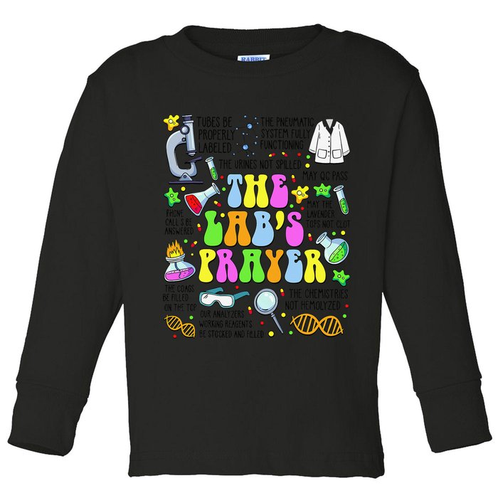 The Labs Prayer Lab Week 2025 Laboratory MLS MLT Scientist Gift Toddler Long Sleeve Shirt