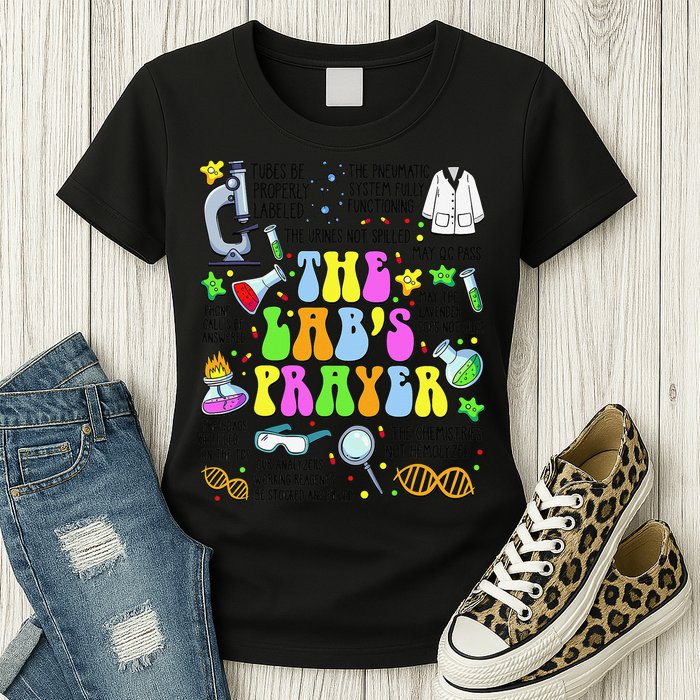 The Labs Prayer Lab Week 2025 Laboratory MLS MLT Scientist Gift Womens T-Shirt