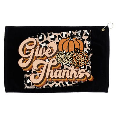 Thanksgiving Leopard Print Pumpkin Season Celebration Grommeted Golf Towel