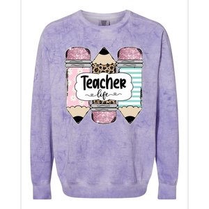 Teacher Life Pencil Back To School Colorblast Crewneck Sweatshirt