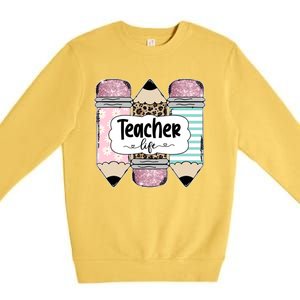 Teacher Life Pencil Back To School Premium Crewneck Sweatshirt