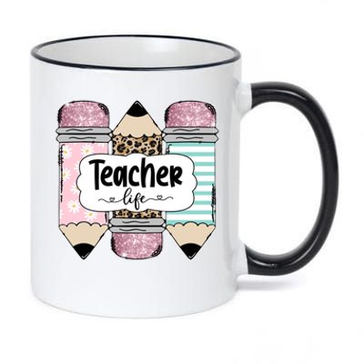 Teacher Life Pencil Back To School 11oz Black Color Changing Mug