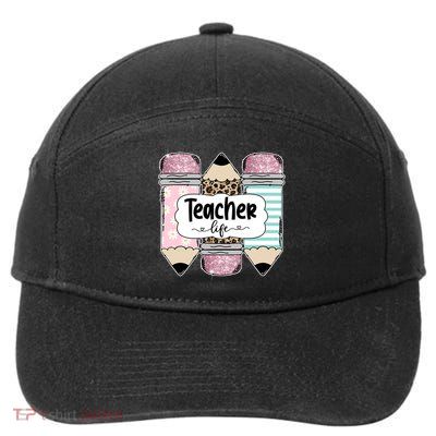 Teacher Life Pencil Back To School 7-Panel Snapback Hat