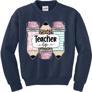 Teacher Life Pencil Back To School Kids Sweatshirt