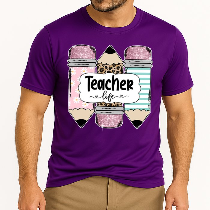 Teacher Life Pencil Back To School Performance Shirt