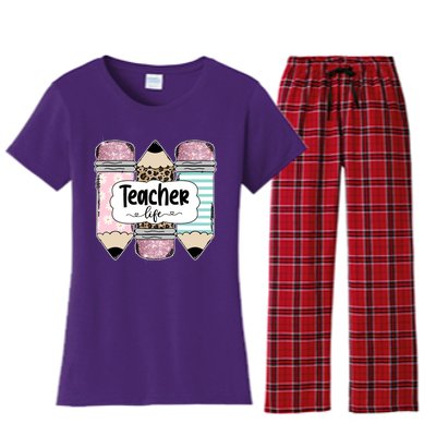 Teacher Life Pencil Back To School Women's Flannel Pajama Set