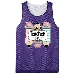 Teacher Life Pencil Back To School Mesh Reversible Basketball Jersey Tank