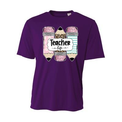 Teacher Life Pencil Back To School Youth Performance Sprint T-Shirt