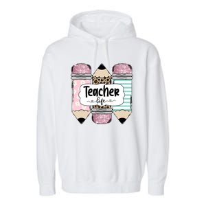 Teacher Life Pencil Back To School Garment-Dyed Fleece Hoodie