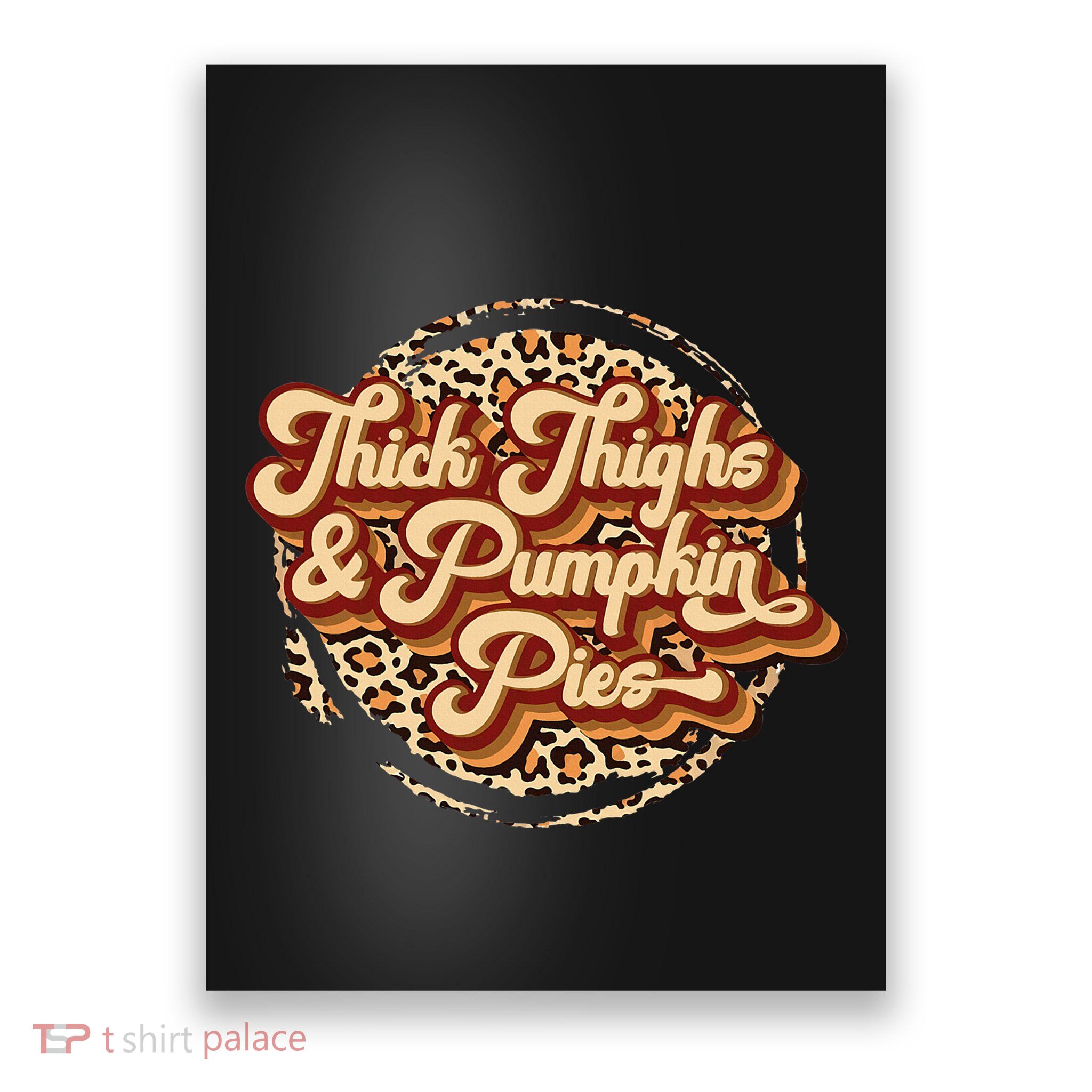 Thanksgiving Leopard Print Leggings Cozy Fall Fashion Poster