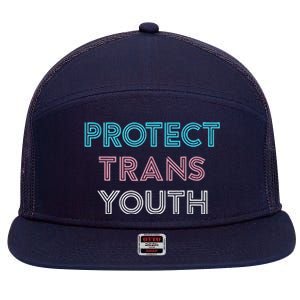 Transg Lgbt Pride Protect Transg 7 Panel Mesh Trucker Snapback Hat