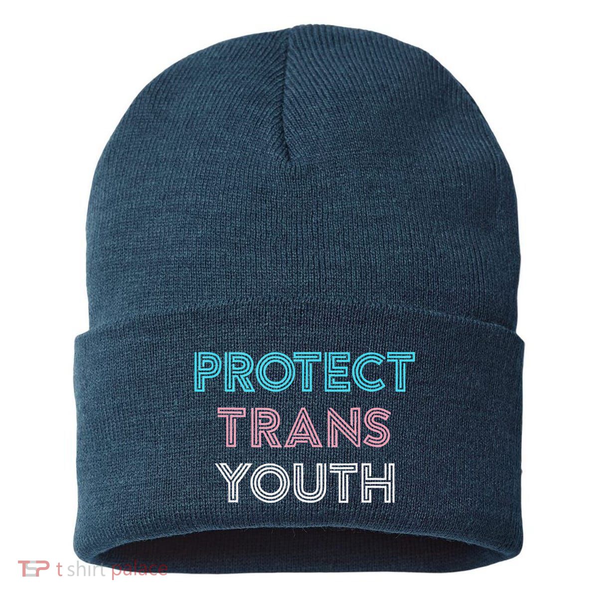 Transg Lgbt Pride Protect Transg Sustainable Knit Beanie