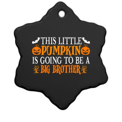 This Little Pumpkin Is Going To Be A Big Brother Pumpkin Gift Ceramic Star Ornament