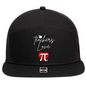 Teachers Love Pi 7 Panel Mesh Trucker Snapback Hat