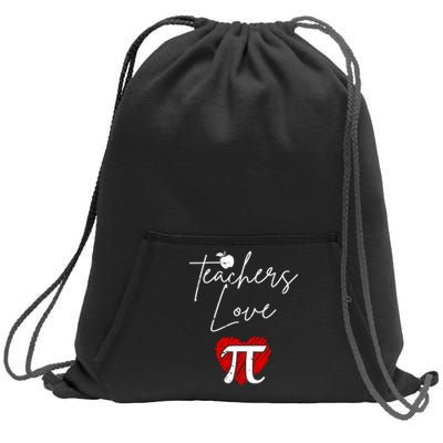 Teachers Love Pi Sweatshirt Cinch Pack Bag