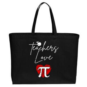 Teachers Love Pi Cotton Canvas Jumbo Tote