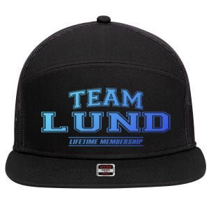 Team Lund Proud Family Surname Last Name Gift Cool Gift 7 Panel Mesh Trucker Snapback Hat