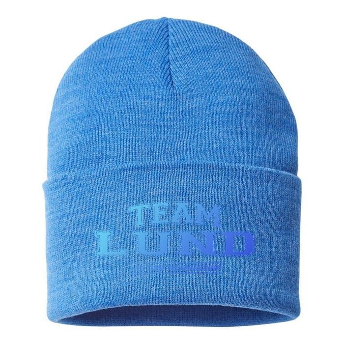 Team Lund Proud Family Surname Last Name Gift Cool Gift Sustainable Knit Beanie