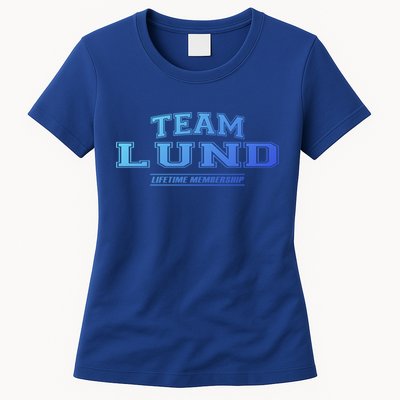 Team Lund Proud Family Surname Last Name Gift Cool Gift Womens T-Shirt