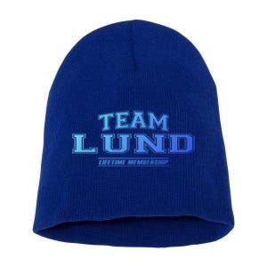 Team Lund Proud Family Surname Last Name Gift Cool Gift Short Acrylic Beanie