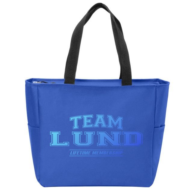 Team Lund Proud Family Surname Last Name Gift Cool Gift Zip Tote Bag