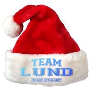 Team Lund Proud Family Surname Last Name Gift Cool Gift Premium Christmas Santa Hat