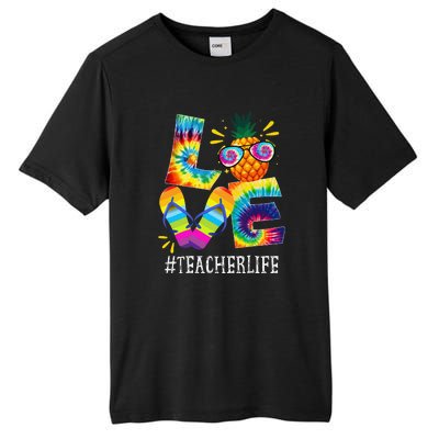 Teacher Love Pineapple Summer Funny Off Duty Tie Dye Tall Fusion ChromaSoft Performance T-Shirt