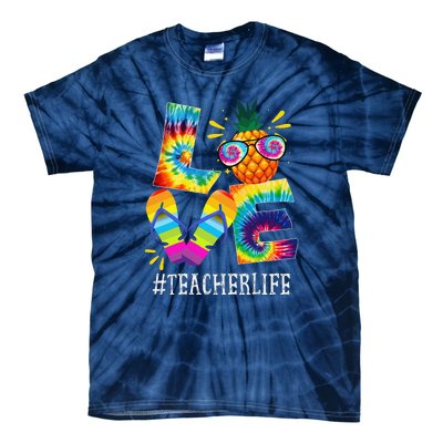 Teacher Love Pineapple Summer Funny Off Duty Tie Dye Tie-Dye T-Shirt