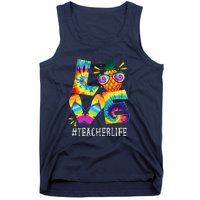 Teacher Love Pineapple Summer Funny Off Duty Tie Dye Tank Top