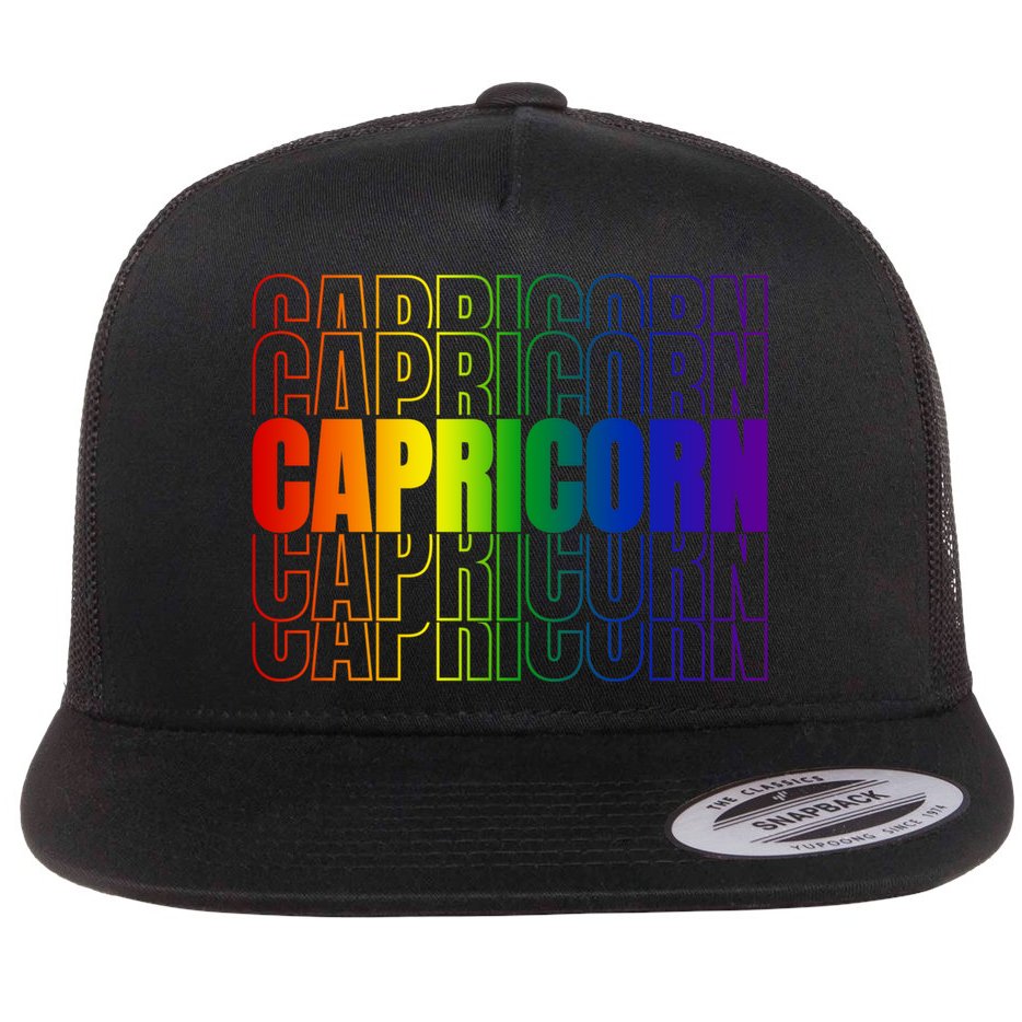 This Lgbtq Pride Zodiac Capricorn Great Gift Flat Bill Trucker Hat