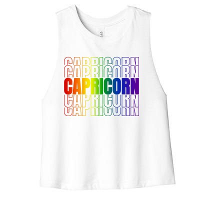 This Lgbtq Pride Zodiac Capricorn Great Gift Women's Racerback Cropped Tank