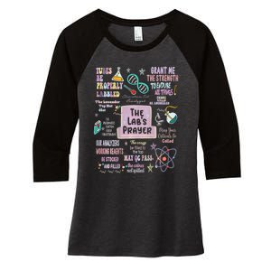 The LabS Prayer Medical Laboratory Scientist Lab Week 2024 Women's Tri-Blend 3/4-Sleeve Raglan Shirt