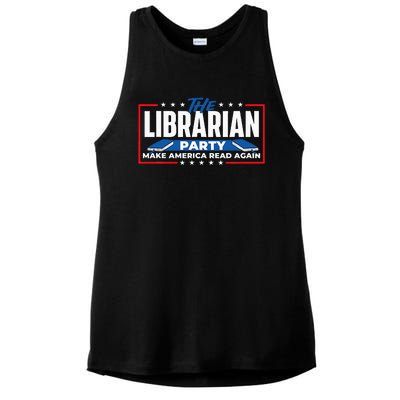 The Librarian Party Make America Read Again Bookworm Books Ladies PosiCharge Tri-Blend Wicking Tank