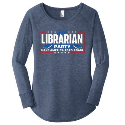 The Librarian Party Make America Read Again Bookworm Books Women's Perfect Tri Tunic Long Sleeve Shirt