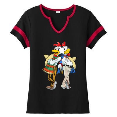 The Los Pollos Cool Vector Design New Ladies Halftime Notch Neck Tee