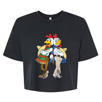 The Los Pollos Cool Vector Design New Bella+Canvas Jersey Crop Tee