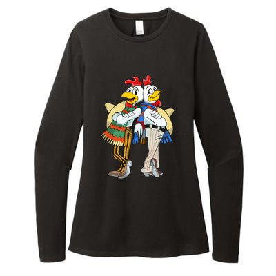 The Los Pollos Cool Vector Design New Womens CVC Long Sleeve Shirt