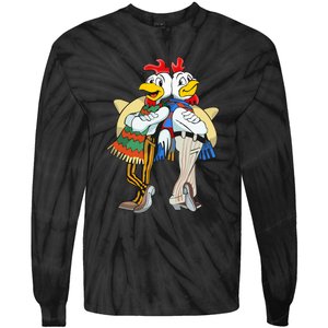 The Los Pollos Cool Vector Design New Tie-Dye Long Sleeve Shirt