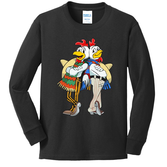 The Los Pollos Cool Vector Design New Kids Long Sleeve Shirt