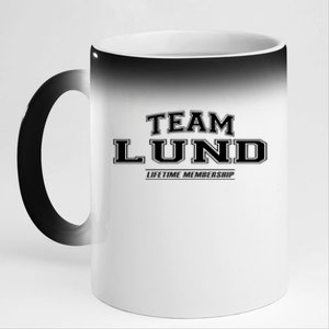 Team Lund Proud Family Surname Last Name Gift 11oz Black Color Changing Mug