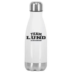 Team Lund Proud Family Surname Last Name Gift Stainless Steel Insulated Water Bottle