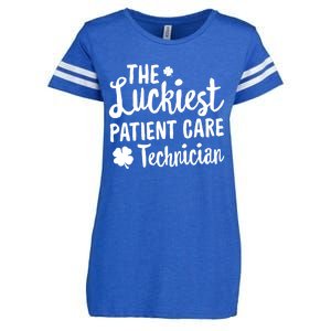 The Luckiest Patient Care Technician St Patricks Day Lucky Gift Enza Ladies Jersey Football T-Shirt