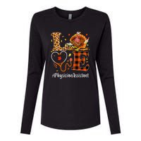 Thanksgiving Love Physician Assistant Leopard Funny Womens Cotton Relaxed Long Sleeve T-Shirt