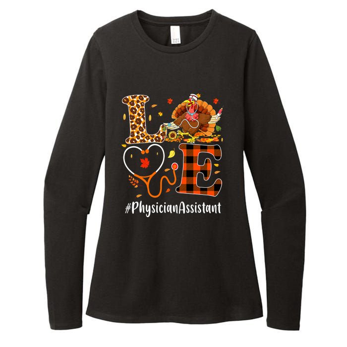 Thanksgiving Love Physician Assistant Leopard Funny Womens CVC Long Sleeve Shirt