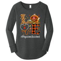 Thanksgiving Love Physician Assistant Leopard Funny Women's Perfect Tri Tunic Long Sleeve Shirt