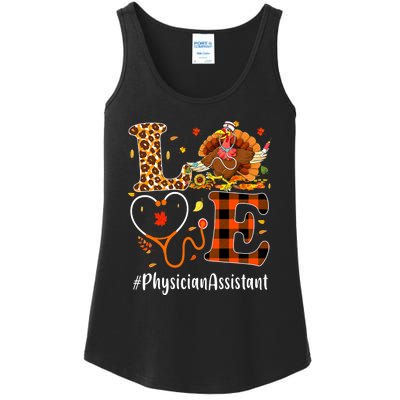 Thanksgiving Love Physician Assistant Leopard Funny Ladies Essential Tank