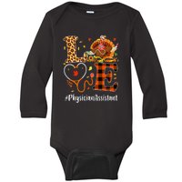 Thanksgiving Love Physician Assistant Leopard Funny Baby Long Sleeve Bodysuit