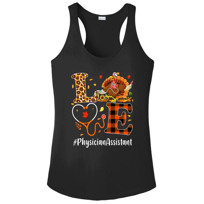 Thanksgiving Love Physician Assistant Leopard Funny Ladies PosiCharge Competitor Racerback Tank